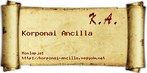 Korponai Ancilla névjegykártya